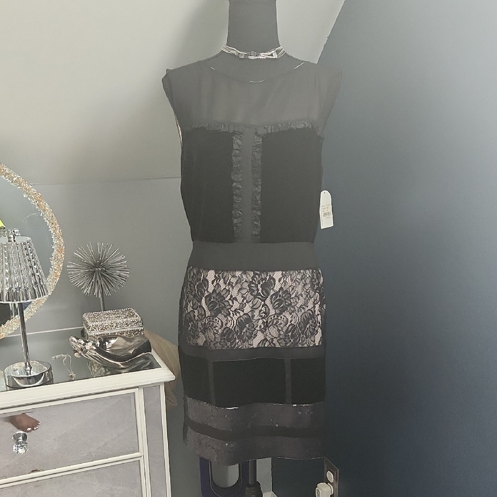 NWT JESSICA SIMPSON Elegant Black Lace Dress